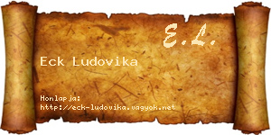 Eck Ludovika névjegykártya